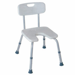 Sedia da doccia con schienale ed incavo