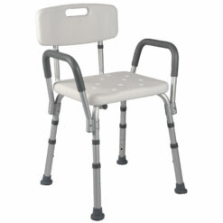 Sedia da doccia con schienale e braccioli estraibili