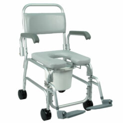 Carrozzina comoda da doccia e wc - grigio chiaro