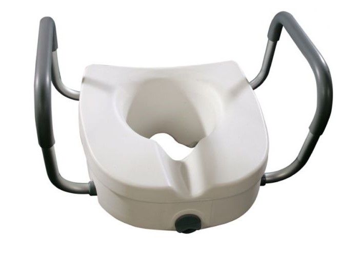 Rialzo sedile WC con braccioli estraibili - 125 mm (fissaggio a vite)