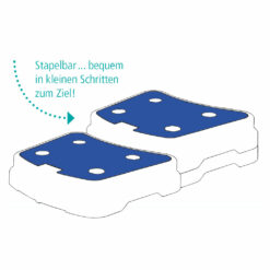 Posizionando i gradini uno davanti all’altro è possibile creare una piccola scala.