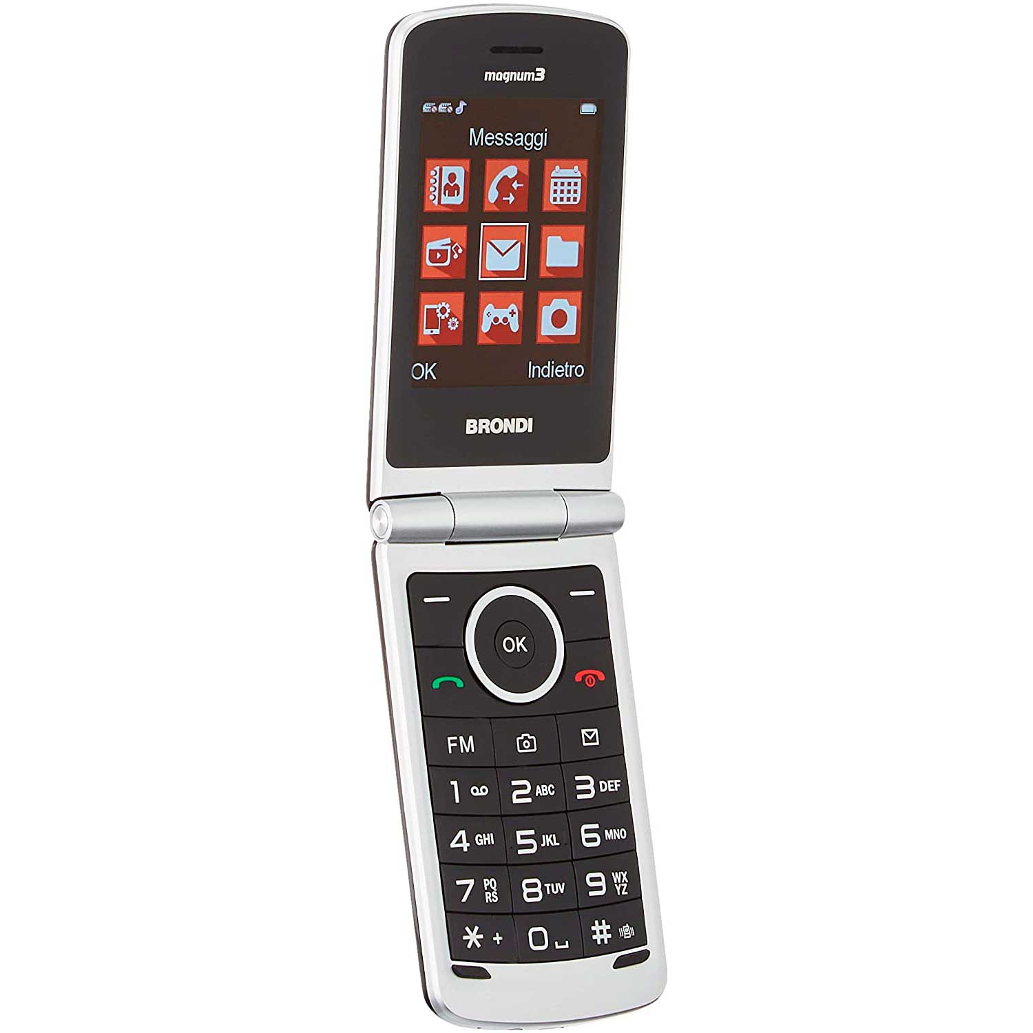 Telefono Cellulare Brondi Magnum 3 Nero Dual SIM/Display Grande/Fotocamera/Radio 