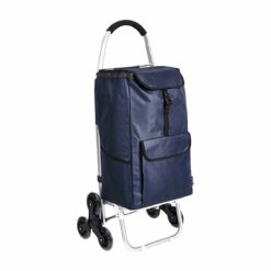 Carrello portaspesa con 6 ruote, colore blu navy 1