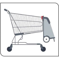 maniglietta per agganciare al carrello del supermercato