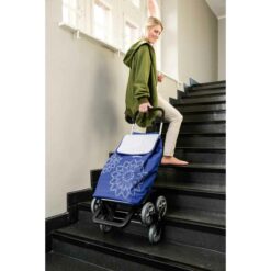 Gimi Tris carrello spesa saliscale, blu, utilizzo