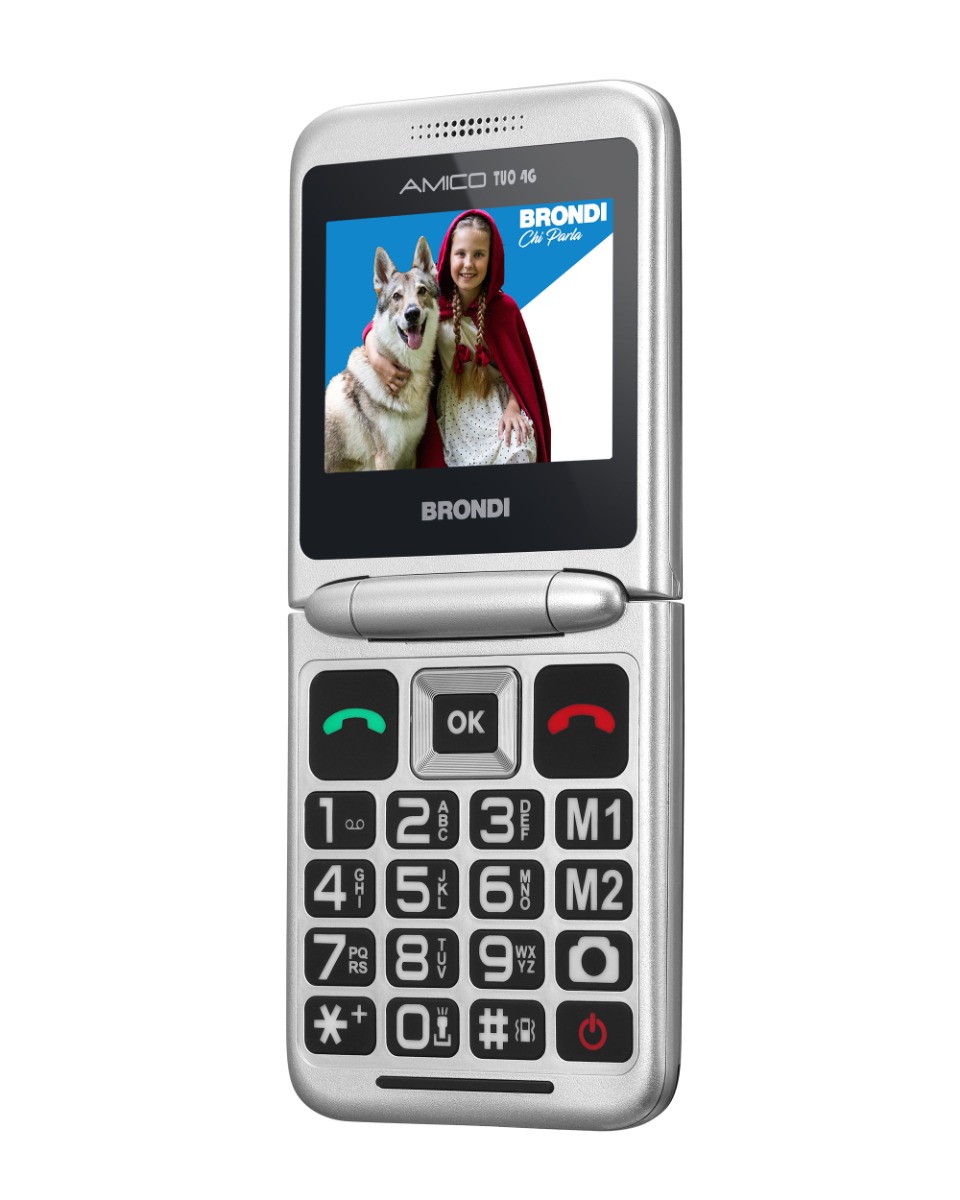 Brondi Amico Tuo 4G, cellulare a conchiglia per anziani