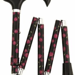 Gastrock Bastone da passeggio pieghevole mini - fiori rossi